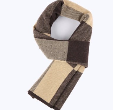 Men's scarf wool plaid scarf scarf winter scarf processing wholesale gift ladies knitting stitching - Yahko Merchandise