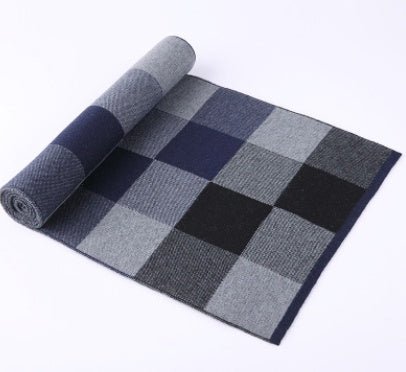 Men's scarf wool plaid scarf scarf winter scarf processing wholesale gift ladies knitting stitching - Yahko Merchandise
