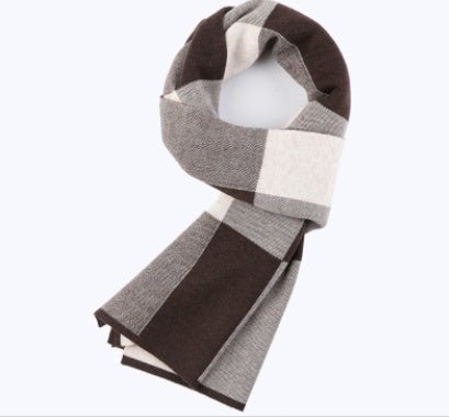 Men's scarf wool plaid scarf scarf winter scarf processing wholesale gift ladies knitting stitching - Yahko Merchandise