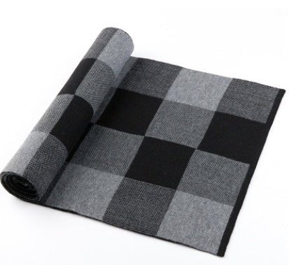 Men's scarf wool plaid scarf scarf winter scarf processing wholesale gift ladies knitting stitching - Yahko Merchandise