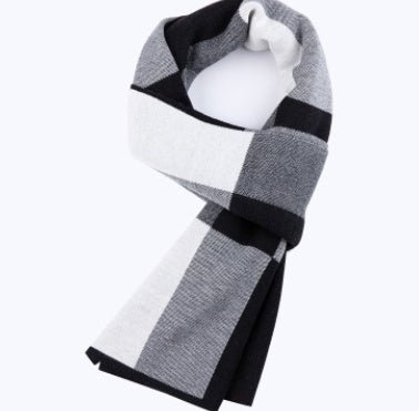 Men's scarf wool plaid scarf scarf winter scarf processing wholesale gift ladies knitting stitching - Yahko Merchandise