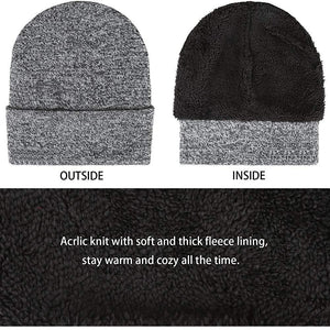 Mens Winter Beanie Hat And Neck Scarf Warmer Touch Screen Gloves Set - Yahko Merchandise