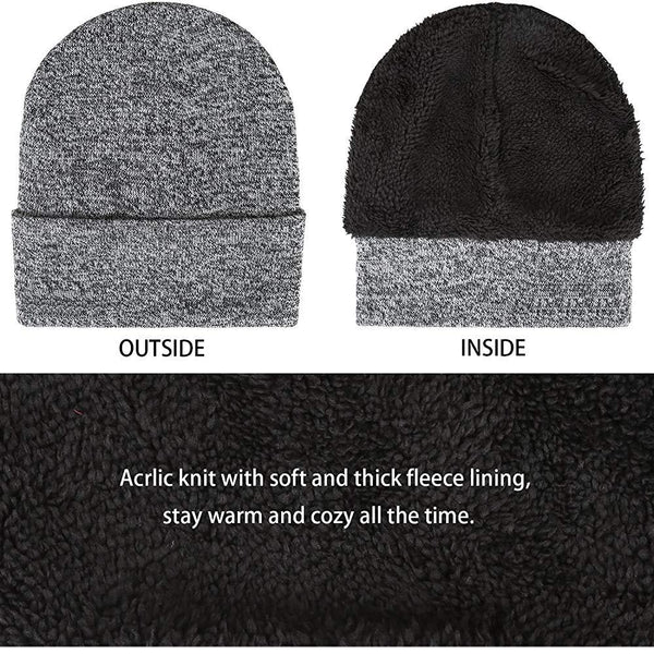 Mens Winter Beanie Hat And Neck Scarf Warmer Touch Screen Gloves Set - Yahko Merchandise