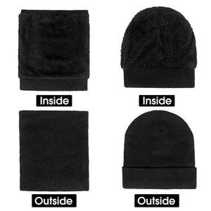 Mens Winter Beanie Hat And Neck Scarf Warmer Touch Screen Gloves Set - Yahko Merchandise