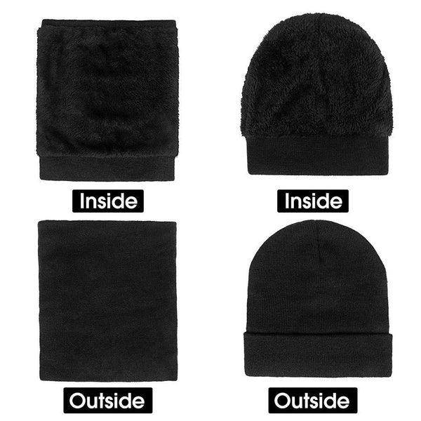Mens Winter Beanie Hat And Neck Scarf Warmer Touch Screen Gloves Set - Yahko Merchandise