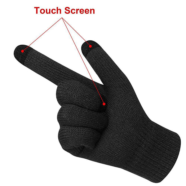Mens Winter Beanie Hat And Neck Scarf Warmer Touch Screen Gloves Set - Yahko Merchandise