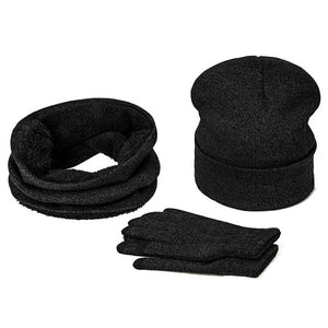 Mens Winter Beanie Hat And Neck Scarf Warmer Touch Screen Gloves Set - Yahko Merchandise