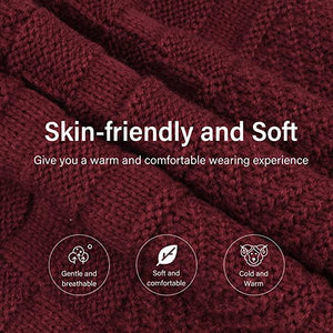 Mens Womens Winter Beanie Hat Scarf Set Warm Knit Hat Thick Fleece - Yahko Merchandise