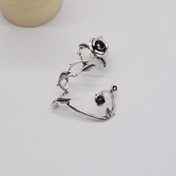 Metal Rose Earrings With Wrapped Ears - Yahko Merchandise