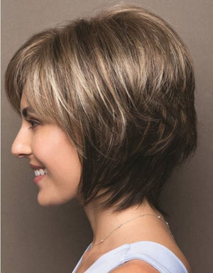 Mixed Blonde Brown Short Wigs Natural Hair Wigs Heat Resistant Hair Wig - Yahko Merchandise