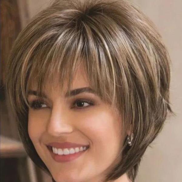 Mixed Blonde Brown Short Wigs Natural Hair Wigs Heat Resistant Hair Wig - Yahko Merchandise