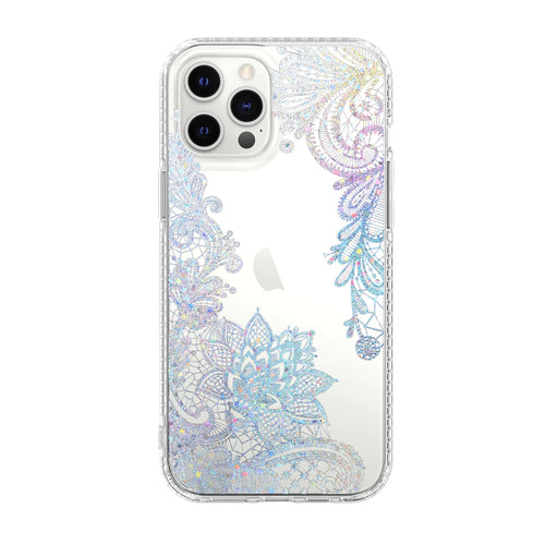 Mosaic Marble Pattern Floral Transparent Phone Case - Yahko Merchandise