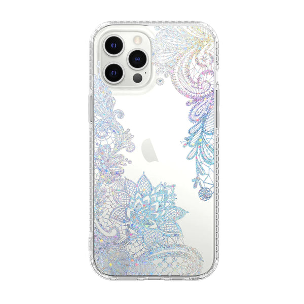 Mosaic Marble Pattern Floral Transparent Phone Case - Yahko Merchandise