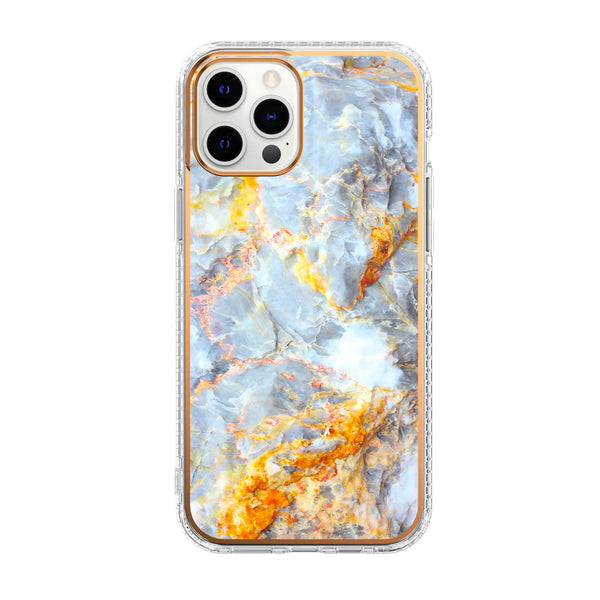 Mosaic Marble Pattern Floral Transparent Phone Case - Yahko Merchandise