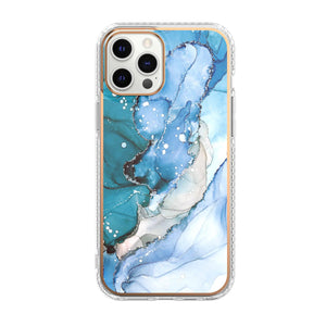 Mosaic Marble Pattern Floral Transparent Phone Case - Yahko Merchandise