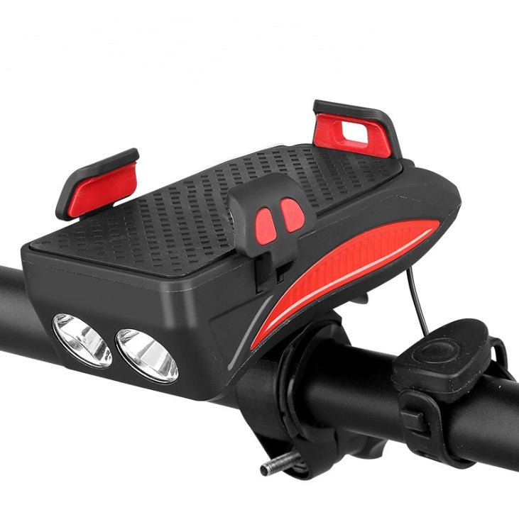 Motorcycle Bicycle Phone Holder Support Charging For Cell Phone With Bike Bell Power Bank Bicycle Front Lamp Flashlight - Yahko Merchandise
