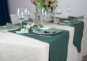 Natural linen napkins, short finish - Yahko Merchandise
