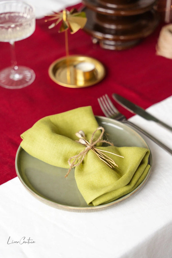 Natural linen napkins, short finish - Yahko Merchandise