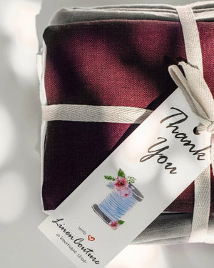Natural linen napkins, short finish - Yahko Merchandise