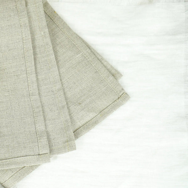 Natural linen napkins, short finish - Yahko Merchandise