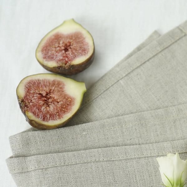 Natural linen napkins, short finish - Yahko Merchandise