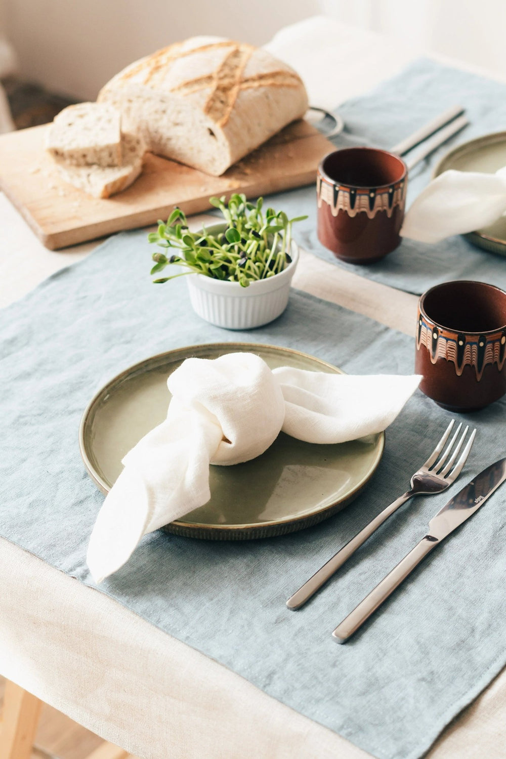 Natural linen napkins, short finish - Yahko Merchandise