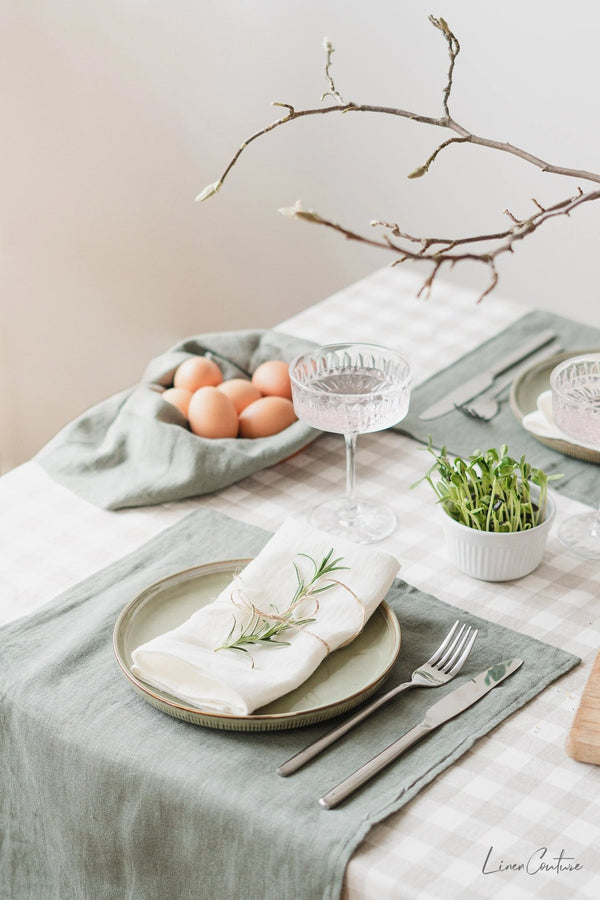 Natural linen napkins, short finish - Yahko Merchandise