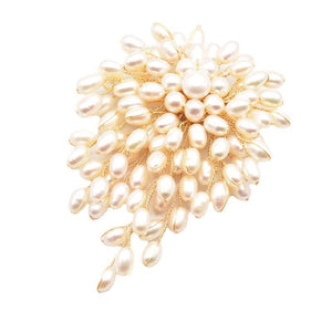 Natural Pearl Brooch Female European And American Retro Pure Hand - woven Pearl Brooch - Yahko Merchandise