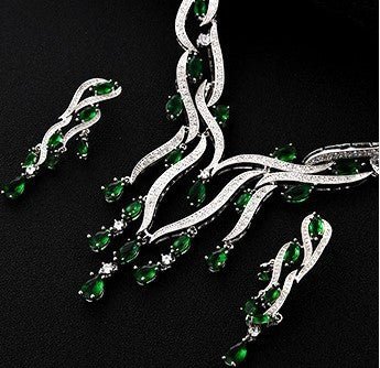 New Crystal Jewelry Zircon Jewelry Set Tassel Pendant - Yahko Merchandise