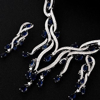 New Crystal Jewelry Zircon Jewelry Set Tassel Pendant - Yahko Merchandise
