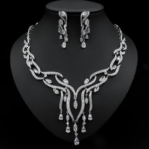New Crystal Jewelry Zircon Jewelry Set Tassel Pendant - Yahko Merchandise