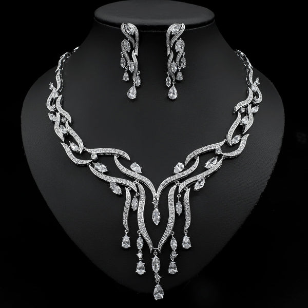 New Crystal Jewelry Zircon Jewelry Set Tassel Pendant - Yahko Merchandise