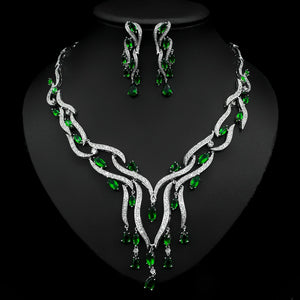 New Crystal Jewelry Zircon Jewelry Set Tassel Pendant - Yahko Merchandise