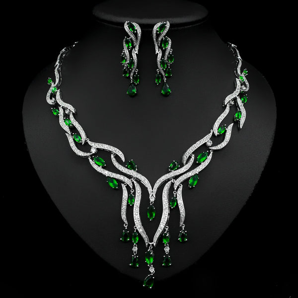 New Crystal Jewelry Zircon Jewelry Set Tassel Pendant - Yahko Merchandise