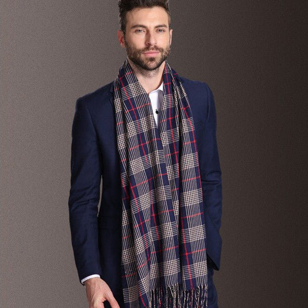 New Europe Fashion Shawl Scarves Men Winter Warm Tartan - Yahko Merchandise