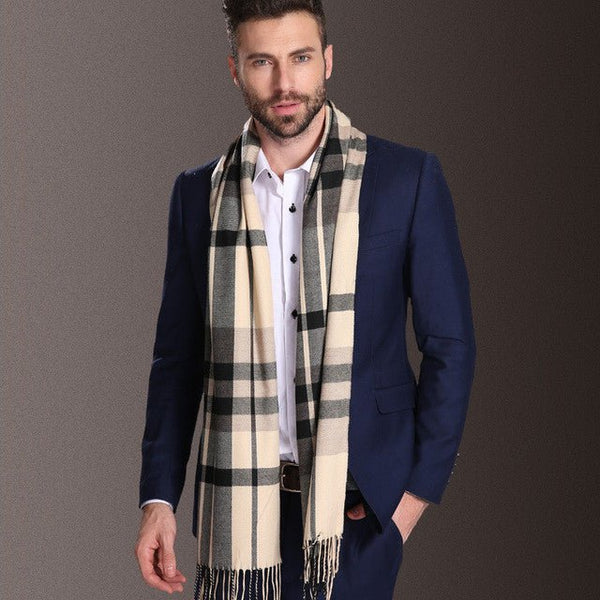 New Europe Fashion Shawl Scarves Men Winter Warm Tartan - Yahko Merchandise