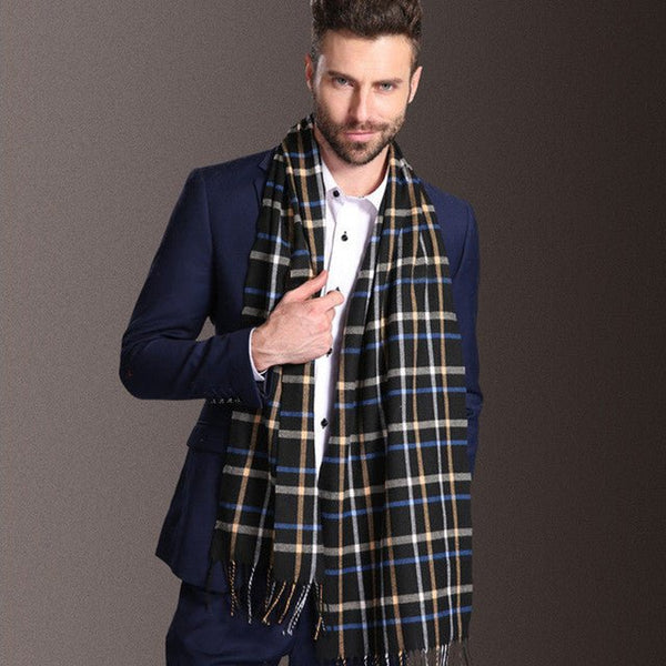 New Europe Fashion Shawl Scarves Men Winter Warm Tartan - Yahko Merchandise