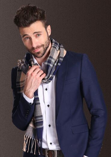 New Europe Fashion Shawl Scarves Men Winter Warm Tartan - Yahko Merchandise
