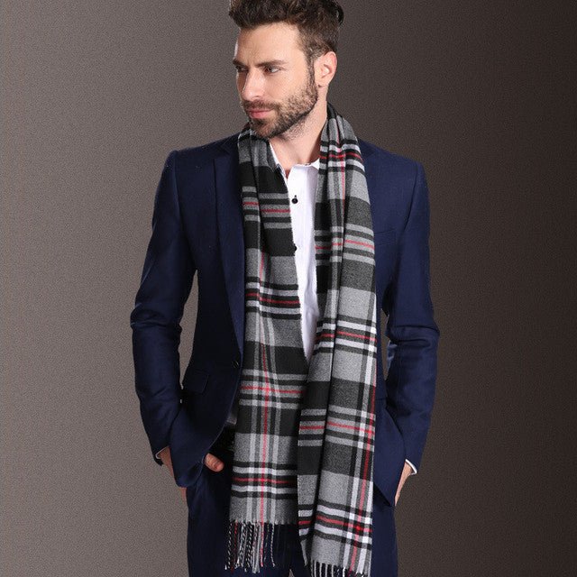 New Europe Fashion Shawl Scarves Men Winter Warm Tartan - Yahko Merchandise