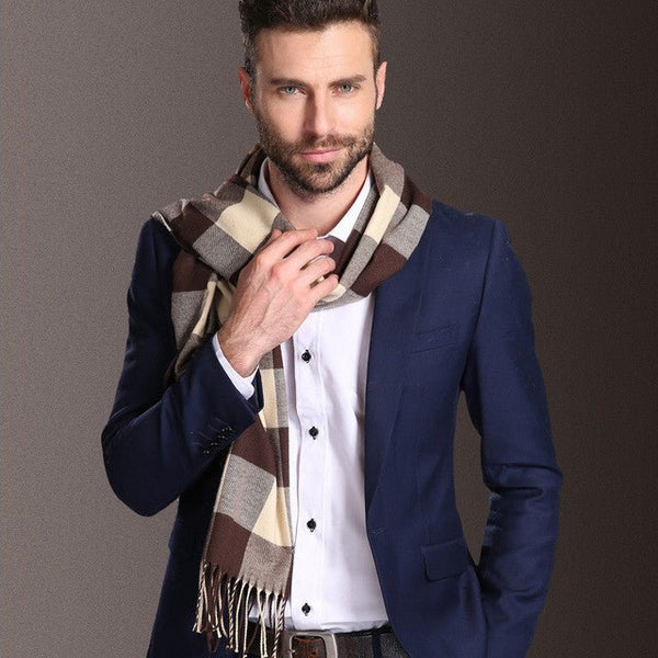 New Europe Fashion Shawl Scarves Men Winter Warm Tartan - Yahko Merchandise