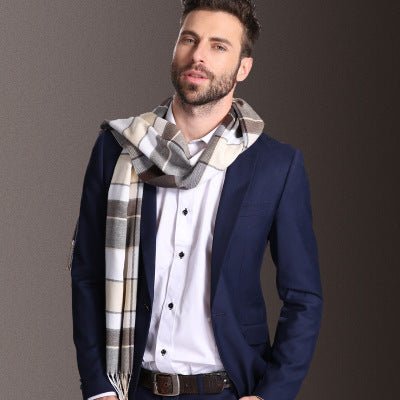 New Europe Fashion Shawl Scarves Men Winter Warm Tartan - Yahko Merchandise