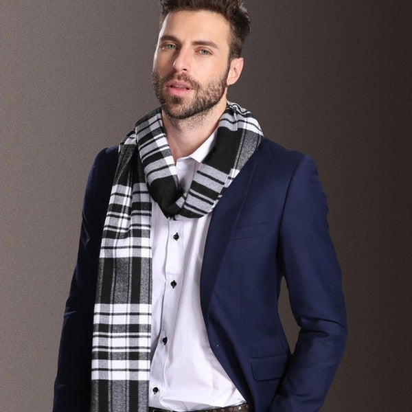 New Europe Fashion Shawl Scarves Men Winter Warm Tartan - Yahko Merchandise