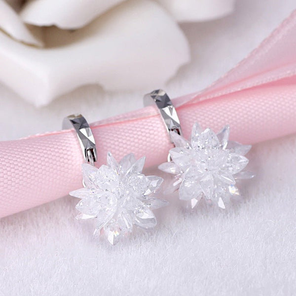New fashion pure beauty ice 925 silver earrings hypoallergenic non - fading earrings - Yahko Merchandise