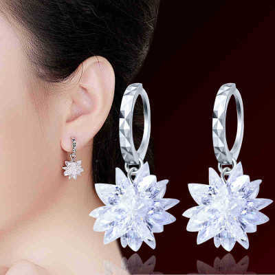 New fashion pure beauty ice 925 silver earrings hypoallergenic non - fading earrings - Yahko Merchandise