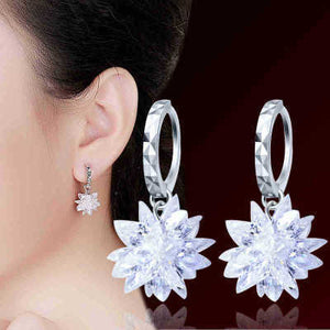 New fashion pure beauty ice 925 silver earrings hypoallergenic non - fading earrings - Yahko Merchandise