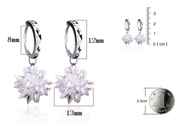 New fashion pure beauty ice 925 silver earrings hypoallergenic non - fading earrings - Yahko Merchandise