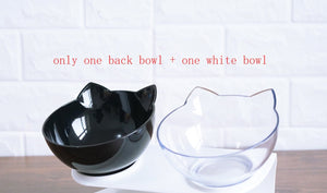 New Inclined Food Cat Ear Oblique Mouth Transparent Single Pet Bowl - Yahko Merchandise