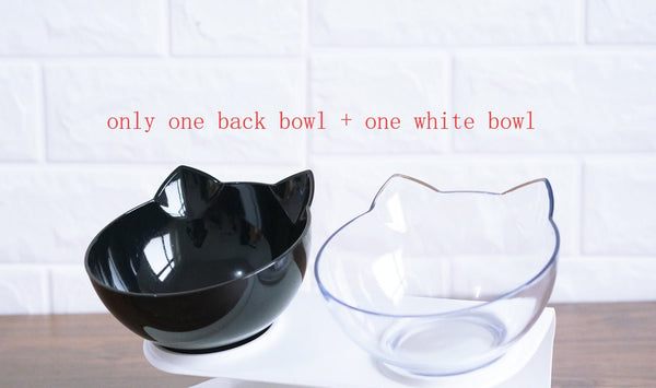 New Inclined Food Cat Ear Oblique Mouth Transparent Single Pet Bowl - Yahko Merchandise