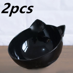 New Inclined Food Cat Ear Oblique Mouth Transparent Single Pet Bowl - Yahko Merchandise