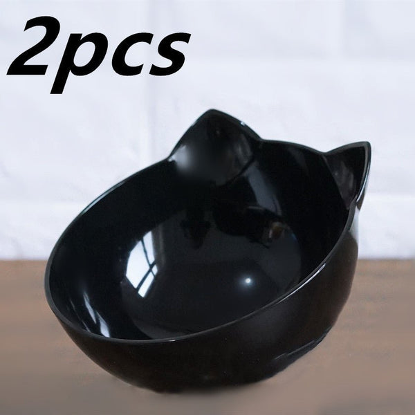 New Inclined Food Cat Ear Oblique Mouth Transparent Single Pet Bowl - Yahko Merchandise